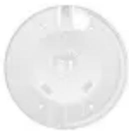 Circular object with a central hole and four small holes, resembling a mechanical or electronic component (no text or symbols visible)