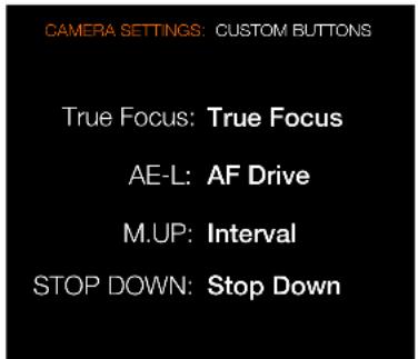 HASSELBLAD H6D - Custom Buttons Settings Menu - 2