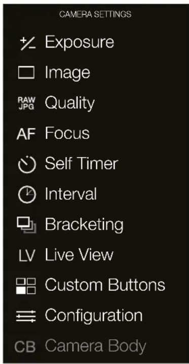 HASSELBLAD H6D - CAMERA SETTINGS MENU - 2