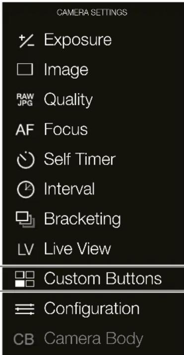 HASSELBLAD H6D - Custom Buttons Settings Menu - 1