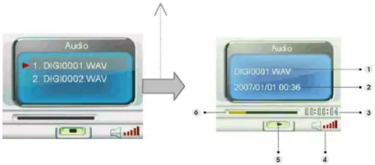 EASYPIX S530 Touch - Indicators on the screen (Audio Mode) - 1