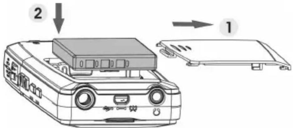 EASYPIX SDV1200 - Inserting the battery - 1