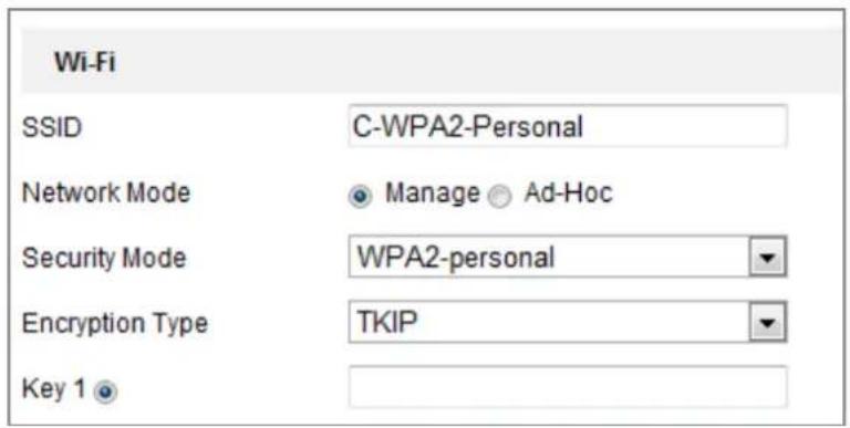 Hikvision DS-2CD7A26G0/P-LZS - Configuration> Network> Advanced Settings> Wi-Fi - 1
