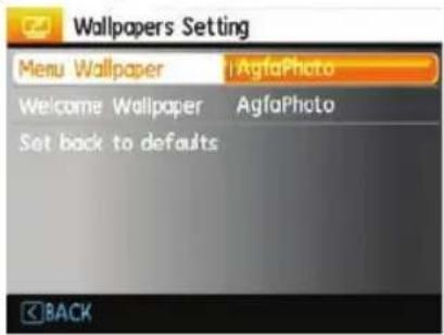 Wallpapers Setting Menu Wallpaper | AgfaPhoto Welcome Wallpaper AgfaPhoto Set back to defaults BACK
