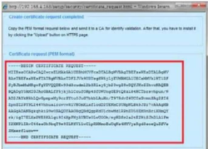 Vivotek FD8377-HV - Create certificate request and install - 2