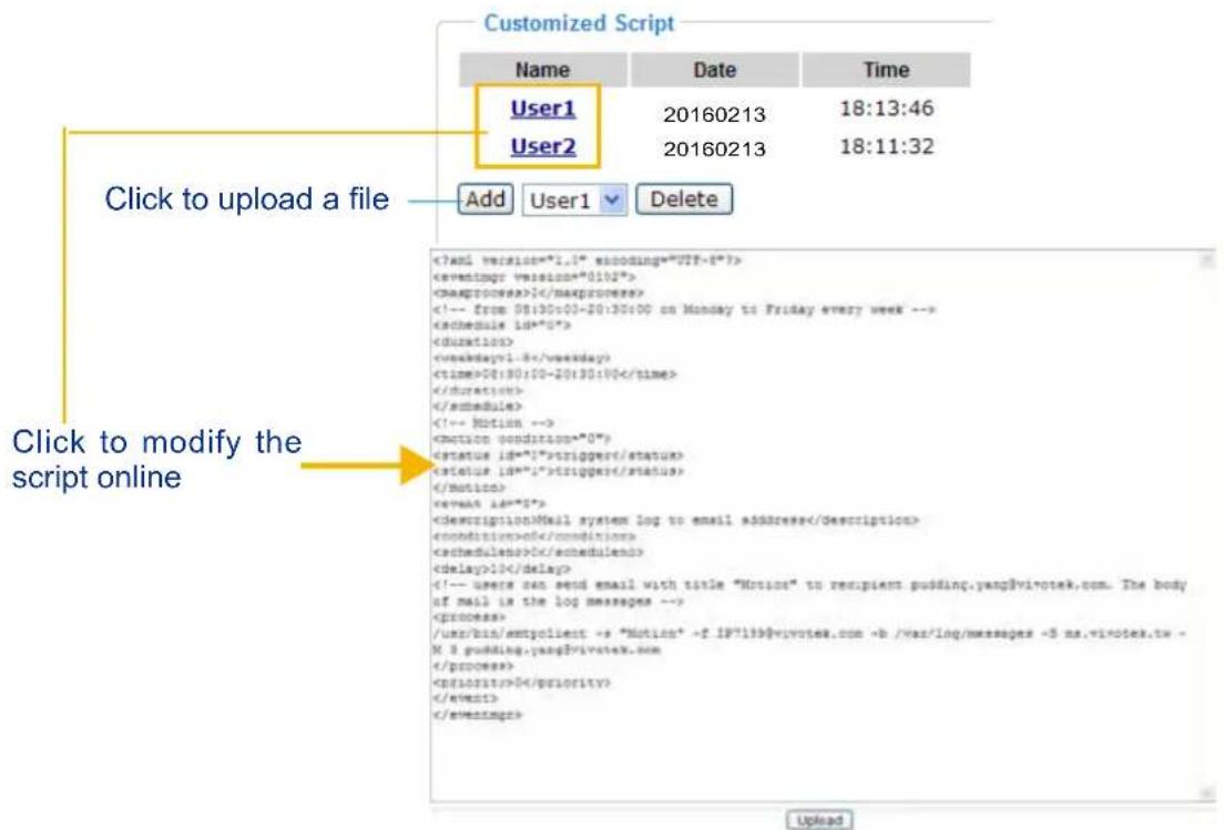 Vivotek FD8377-HV - Customized Script - 1