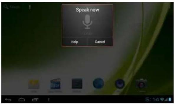 Point of View Onyx 527 - Google Search / Voice search – left top corner - 2