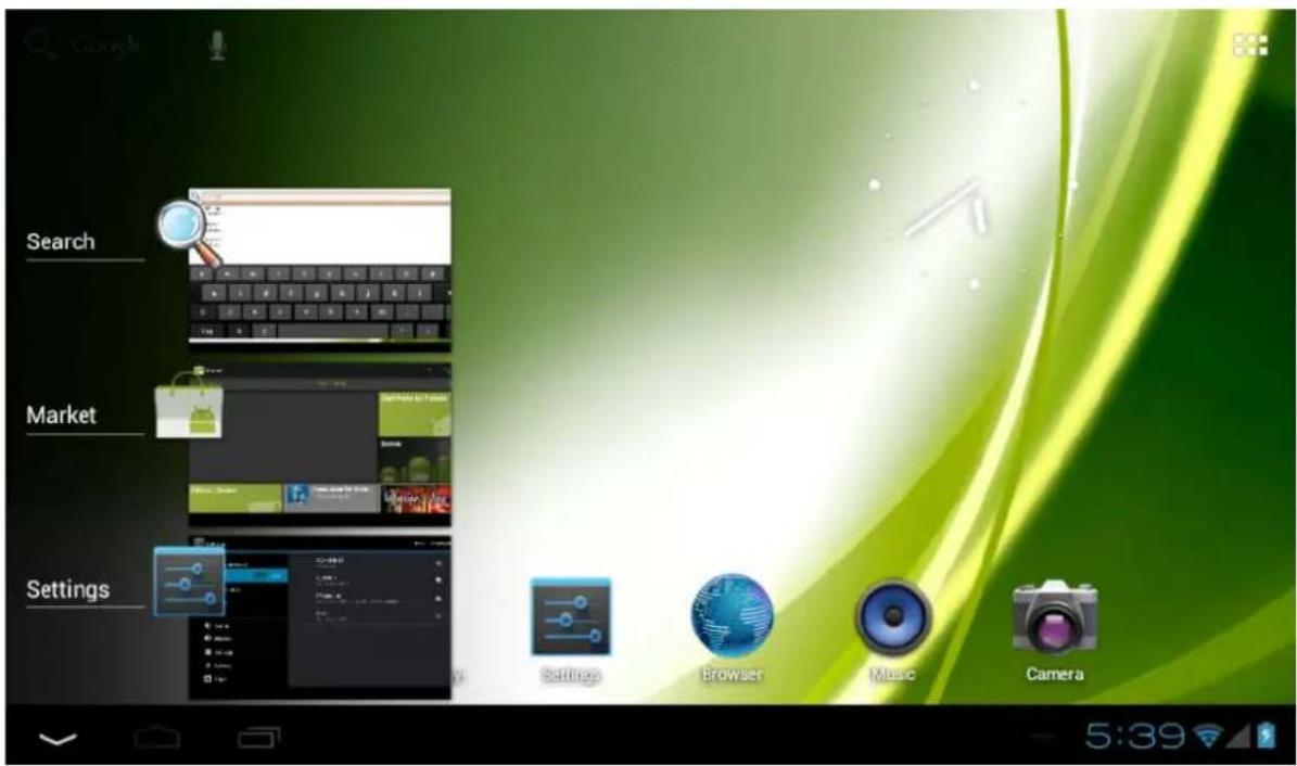 Point of View Onyx 527 - Navigation icons – bottom left of the screen - 1