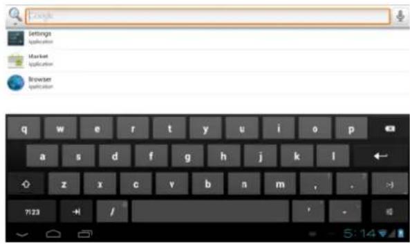 Point of View Onyx 527 - Google Search / Voice search – left top corner - 1
