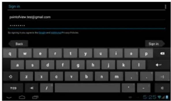 Point of View Onyx 527 - Add an account - 2