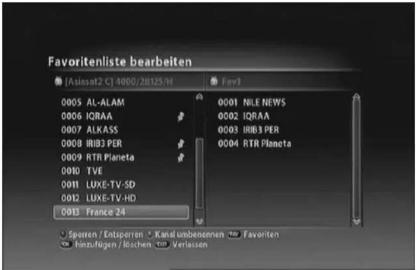 Eycos S 45.15 HDI Plus - Favoritenlisten verwalten - 2