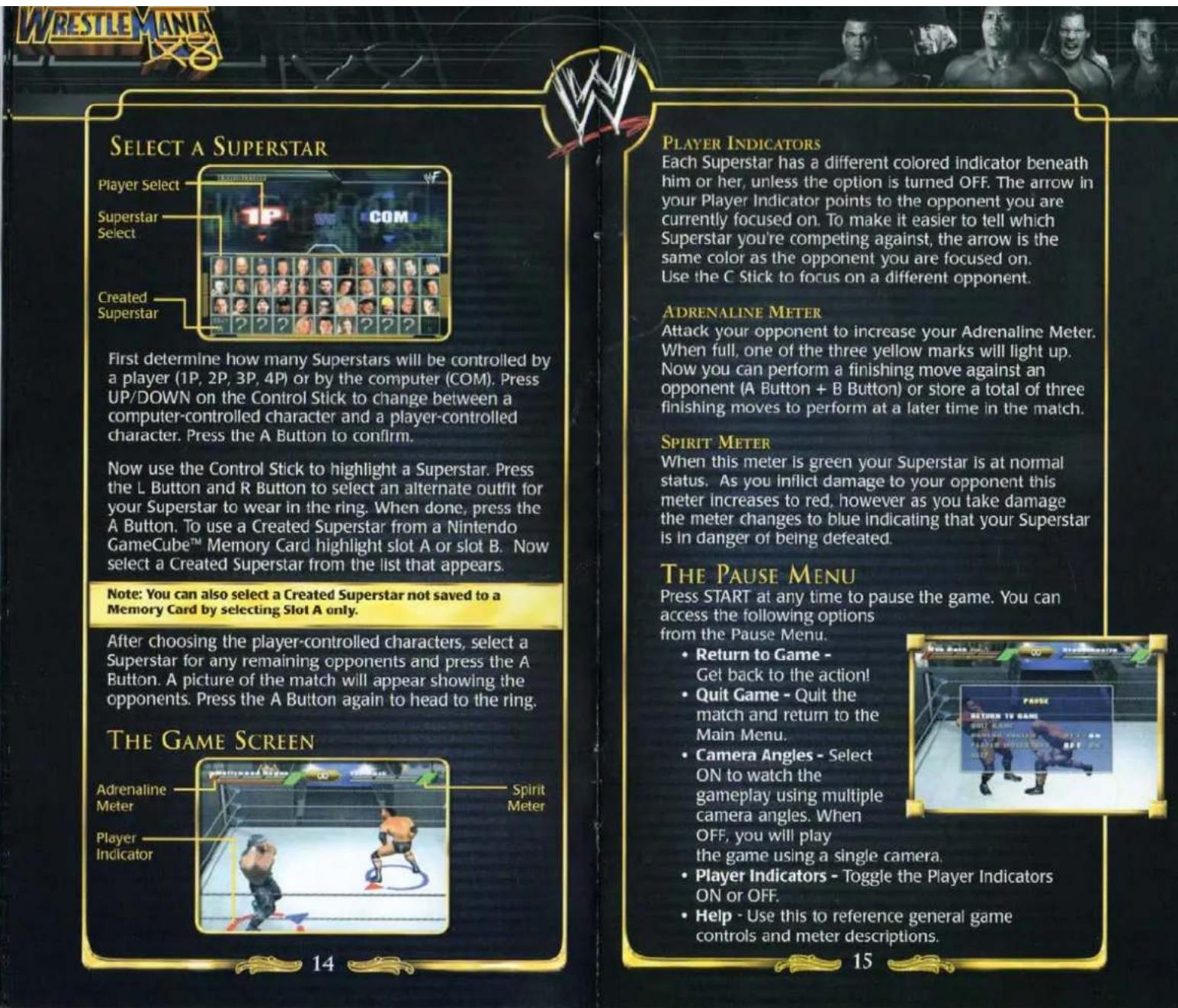 NINTENDO WWE WrestleMania X8 (GameCube) - SET THE RULES - 1