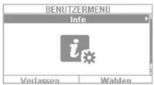 BENUTZERMENÜ Info Verlassen Wahlen