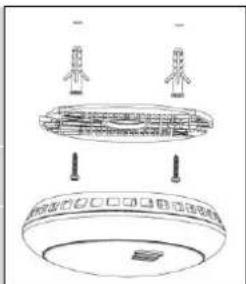 Diagram showing three identical figures above a circular object with internal components, possibly illustrating a mechanical or electrical assembly.