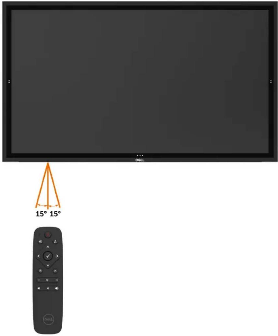 DELL C8618QT - Operating range of the remote control - 2