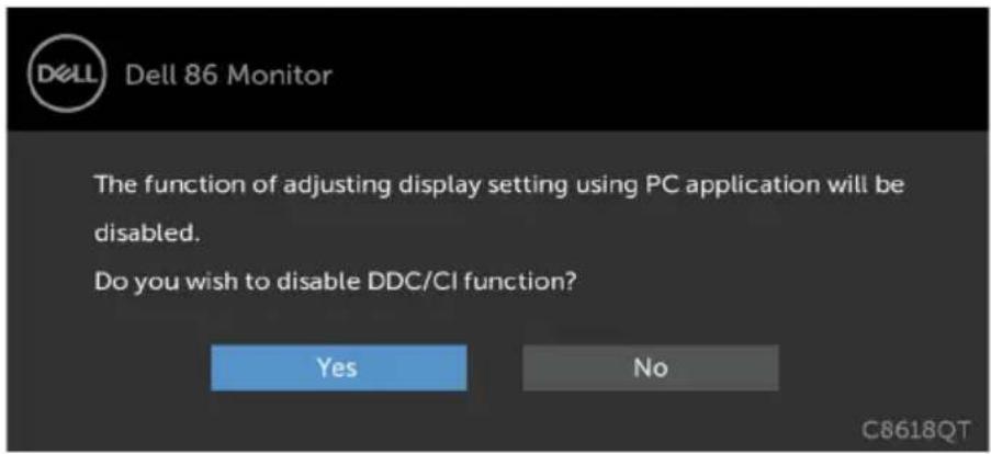 DELL C8618QT - OSD Warning Messages - 2