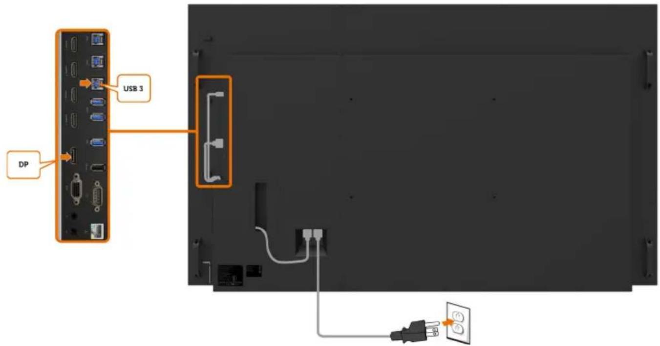 DELL C8618QT - Connecting the DP cable - 1
