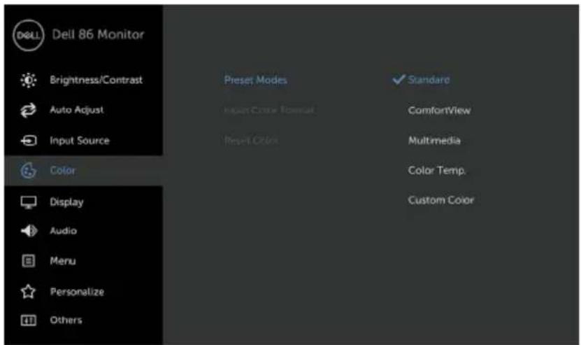 DELL C8618QT - Preset Modes - 1