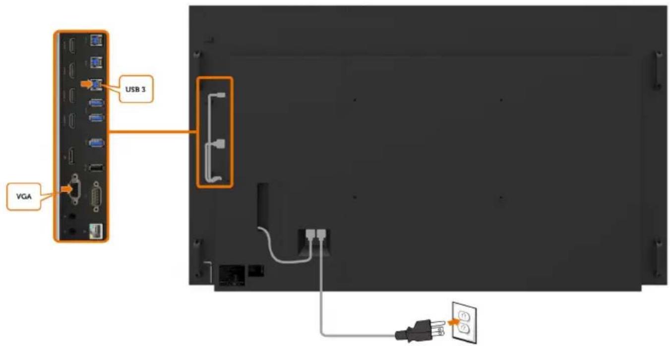 DELL C8618QT - Connecting the VGA cable - 1