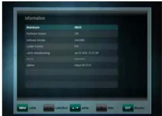 WISI OR 630 - SYSTEM Information - 1