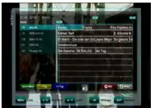 WISI OR 630 - Navigation der ersten EPG-Ebene (Multi-EPG) - 1