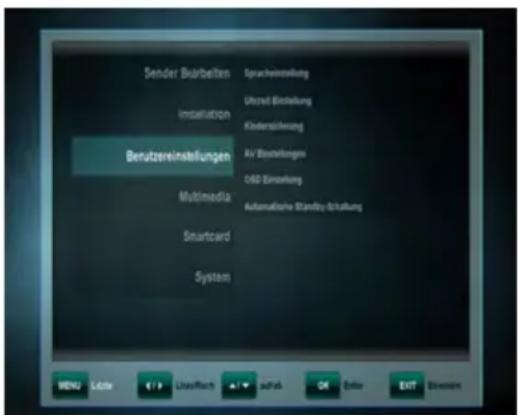 WISI OR 630 - BENUTZEREINSTELLUNGEN - 1