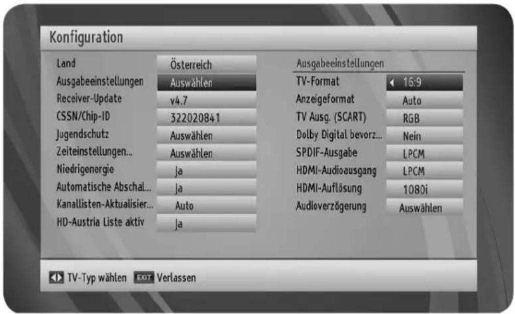 WISI OR 397 - Ausgabeeinstellungen - 1