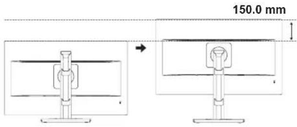 LG 24BK750Y-B - Adjusting the Stand Height - 2