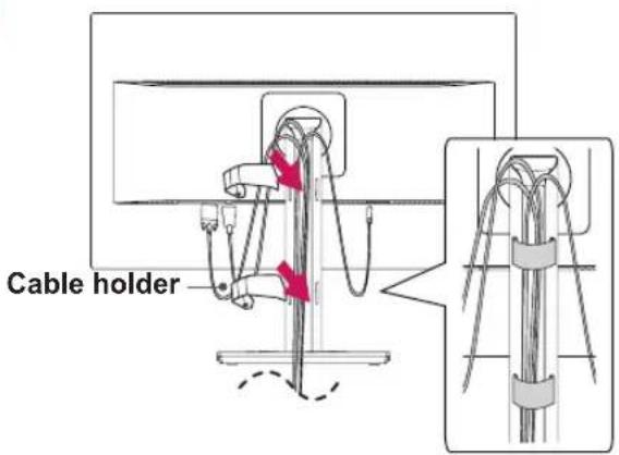 LG 24BK750Y-B - Using the cable holder - 1