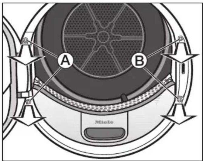 MIELE TWH620 WP Eco XL - Tür vom Trockner abnehmen - 1