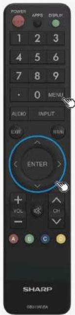 POWER 1 2 3 4 5 6 7 8 9 · 0 MENU AUDIO INPUT EXIT ENTER VOL CP - A B C D SHARP GRS1WISA