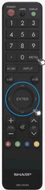 POWER 1 2 3 4 5 6 7 8 9 • 0 MENU AUDIO INPUT EXIT ENTER VOL CP A B C D SHARP 08:19W.SA
