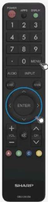 POWER 1 2 3 4 5 6 7 8 9 · 0 MENU AUDIO INPUT EXIT ENTER + VOL - A B C D SHARP GK31WJSA