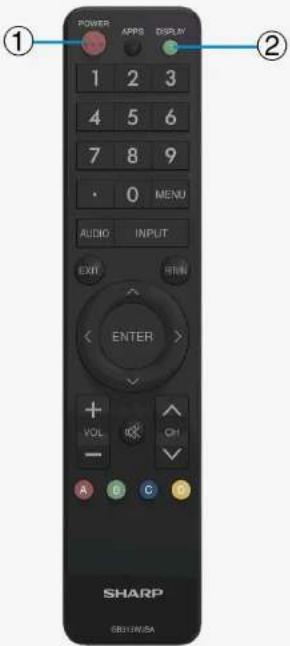 POWER APPS DISPLAY 1 2 3 4 5 6 7 8 9 · 0 MENU AUDIO INPUT EXIT RETURN ENTER VOL CH A B C D SHARP GB31W/SA