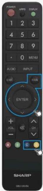 POWER 1 2 3 4 5 6 7 8 9 • 0 MENU AUDIO INPUT EXIT ENTER + VOL - C H A B C SHARP GBS1WISA