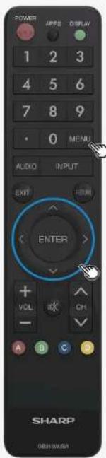 POWER APPE DISPLAY 1 2 3 4 5 6 7 8 9 0 MENU AUDIO INPUT EXIT HORN ENTER VOL CH - A B C D SHARP GEBI N/AISA