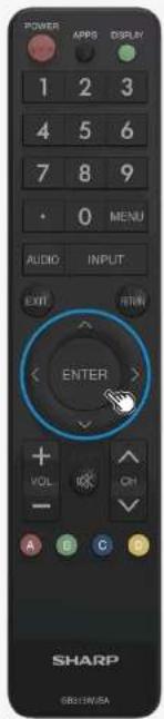 POWER 1 2 3 4 5 6 7 8 9 • 0 MENU AUDIO INPUT EXIT RETURN ENTER + VOLT CHI A B C D SHARP GB31WISA