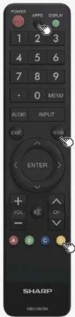 POWER 1 2 3 4 5 6 7 8 9 • 0 MENU AUDIO INPUT EXIT RIN ENTER VOL Ctrl A B C SHARP SB31W5A