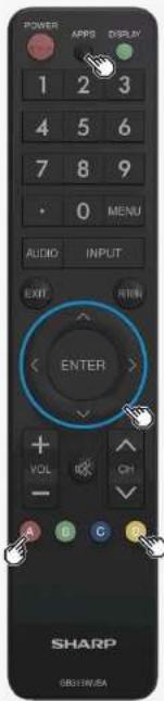 POWER 1 2 3 4 5 6 7 8 9 • 0 MENU AUDIO INPUT EXIT ENTER VOL CP - A B C D SHARP 0831WISA