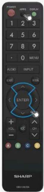 POWER 1 2 3 4 5 6 7 8 9 0 MENU AUDIO INPUT EXIT R/WN ENTER VOL CH A B C D SHARP GB51WJSA