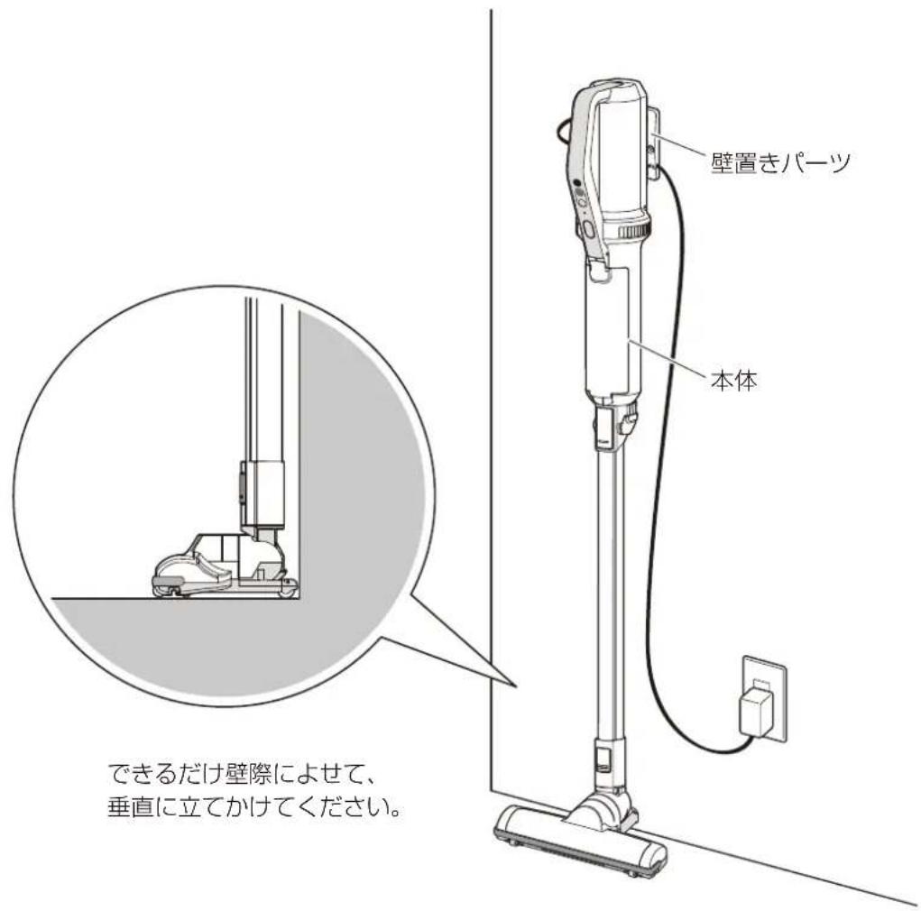 Iris Ohyama IC-SLDC4-W - 壁置きパーツに本体を垂直に立てかける - 1