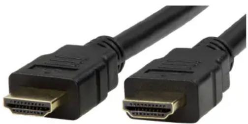 Close-up of two black HDMI cables with gold connector connectors (no text or symbols visible)