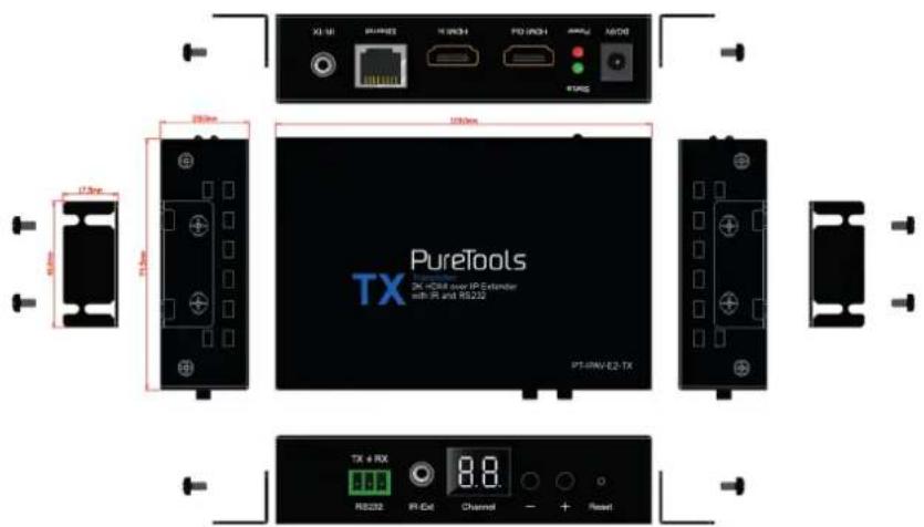 PureLink PT-IPAV-E2-RX - Panel Drawing - 1