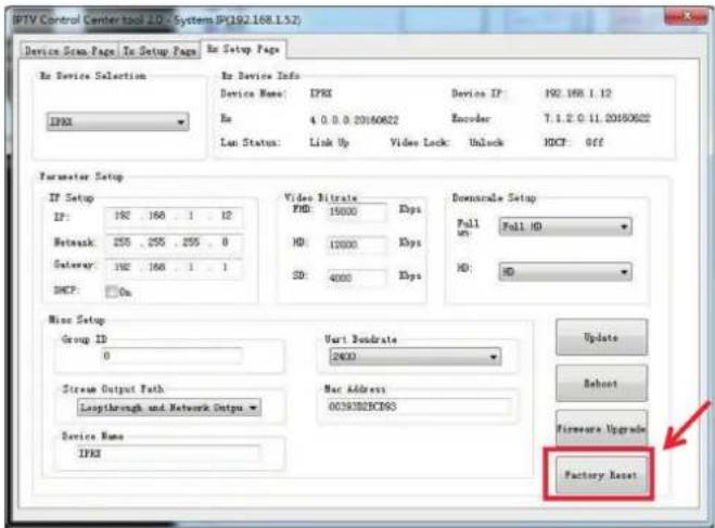 PureLink PT-IPAV-E2-TX - Click "Factory Reset" on TX or RX. - 2