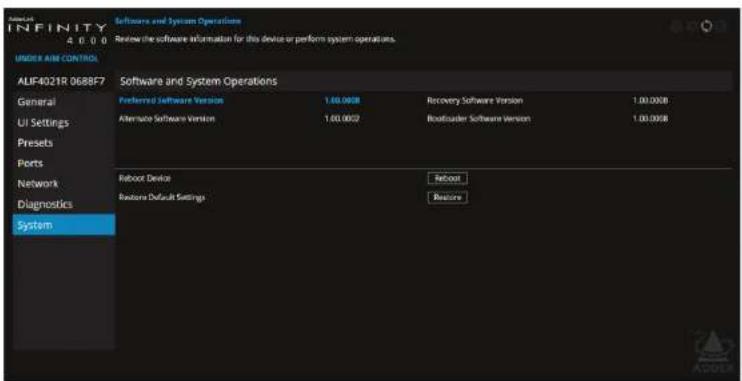 Adder ALIF4021R - Software and System Operations - 1
