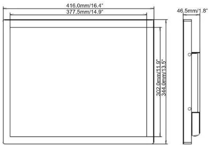 IIYAMA ProLite TF1934MC-B6X - ABMESSUNGEN : ProLite TF1934MC - 1