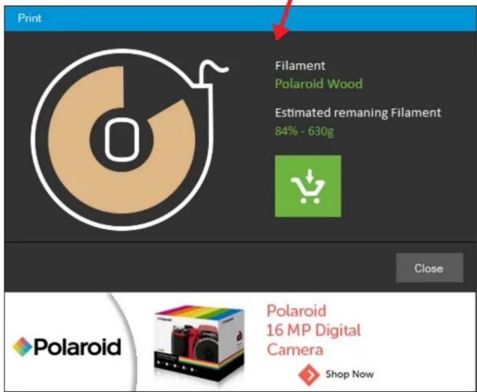 Print Filament Polaroid Wood Estimated remaning Filament 84% - 630g Close Polaroid Polaroid 16 MP Digital Camera Shop Now