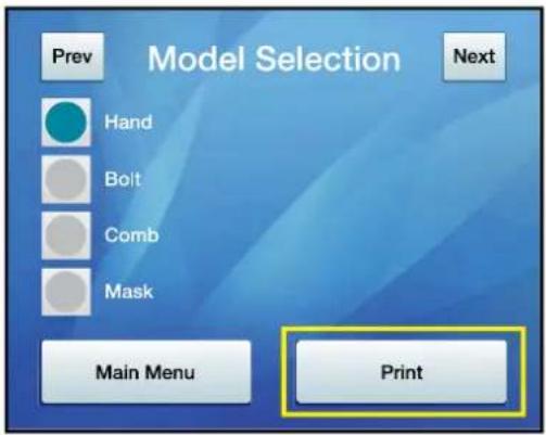 Prev Model Selection Next Hand Bolt Comb Mask Main Menu Print
