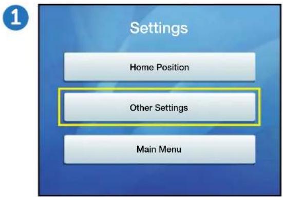 Settings Home Position Other Settings Main Menu