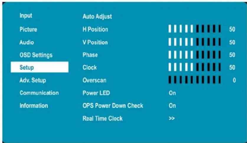 Planar EP5024K - Setup Menu - 1